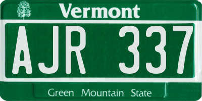 VT license plate AJR337