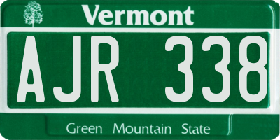 VT license plate AJR338