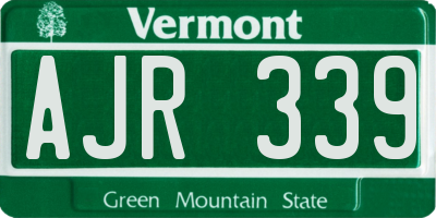 VT license plate AJR339