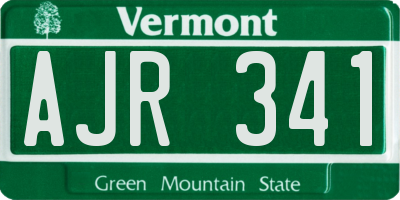 VT license plate AJR341