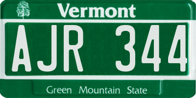 VT license plate AJR344