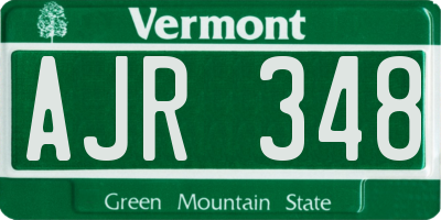 VT license plate AJR348