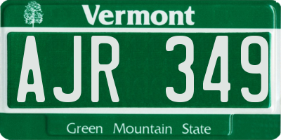 VT license plate AJR349