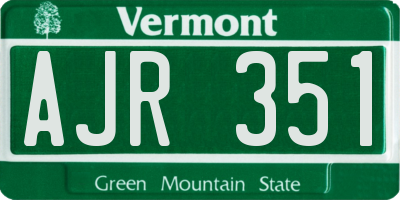 VT license plate AJR351