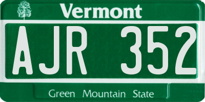 VT license plate AJR352