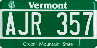 VT license plate AJR357