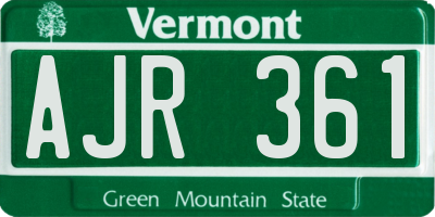 VT license plate AJR361