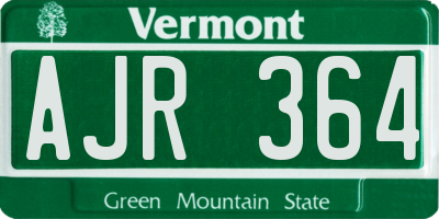 VT license plate AJR364