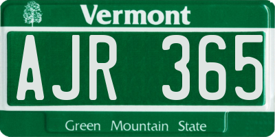 VT license plate AJR365