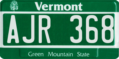 VT license plate AJR368