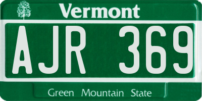 VT license plate AJR369