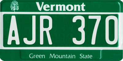 VT license plate AJR370