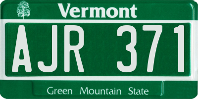 VT license plate AJR371