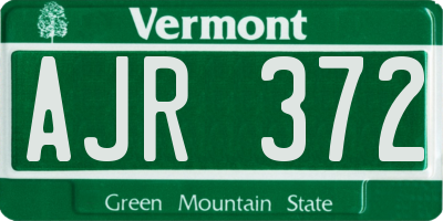 VT license plate AJR372