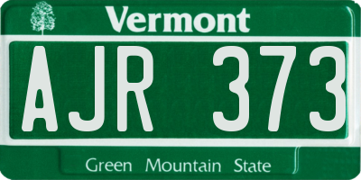 VT license plate AJR373