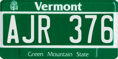 VT license plate AJR376