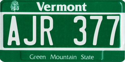 VT license plate AJR377