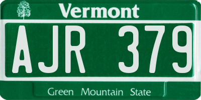 VT license plate AJR379