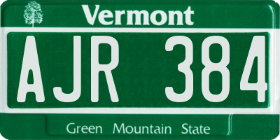 VT license plate AJR384