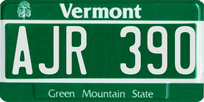 VT license plate AJR390