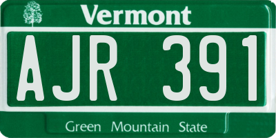 VT license plate AJR391