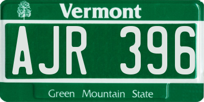 VT license plate AJR396