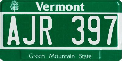 VT license plate AJR397