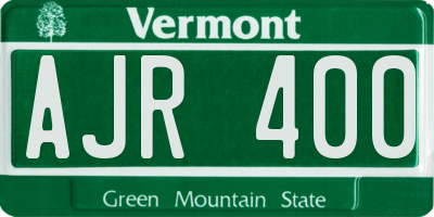 VT license plate AJR400