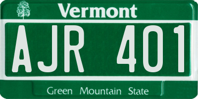 VT license plate AJR401
