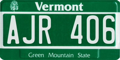 VT license plate AJR406
