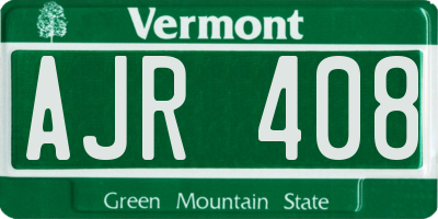 VT license plate AJR408