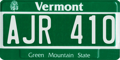 VT license plate AJR410