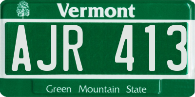 VT license plate AJR413