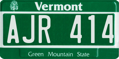 VT license plate AJR414