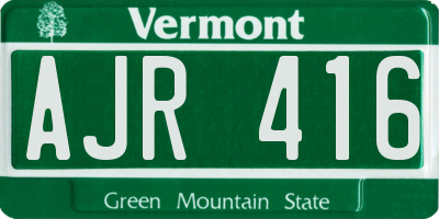 VT license plate AJR416