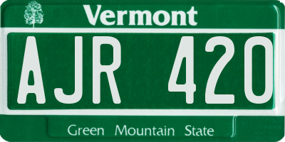 VT license plate AJR420