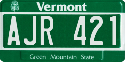 VT license plate AJR421
