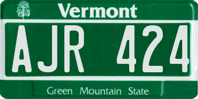 VT license plate AJR424