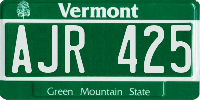 VT license plate AJR425