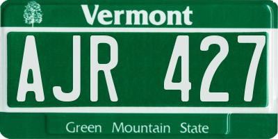 VT license plate AJR427