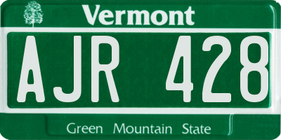 VT license plate AJR428