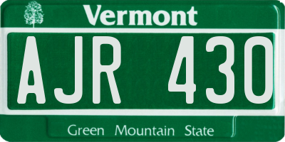 VT license plate AJR430