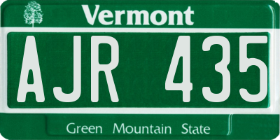 VT license plate AJR435