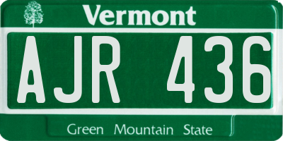 VT license plate AJR436