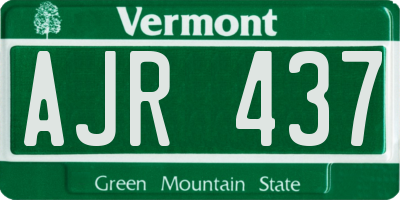 VT license plate AJR437