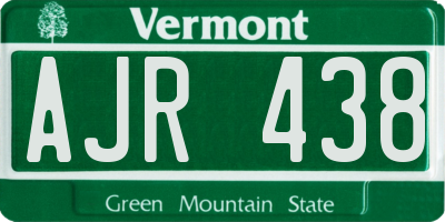 VT license plate AJR438