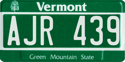 VT license plate AJR439
