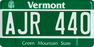 VT license plate AJR440