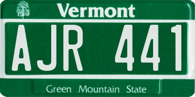 VT license plate AJR441