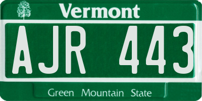 VT license plate AJR443